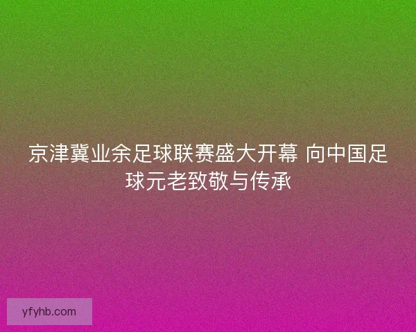 京津冀业余足球联赛盛大开幕 向中国足球元老致敬与传承